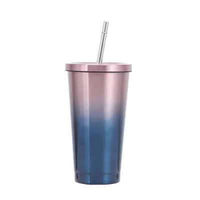 Coffee Thermos Stainless Steel 304 Gift Car Cup with Straw Portable